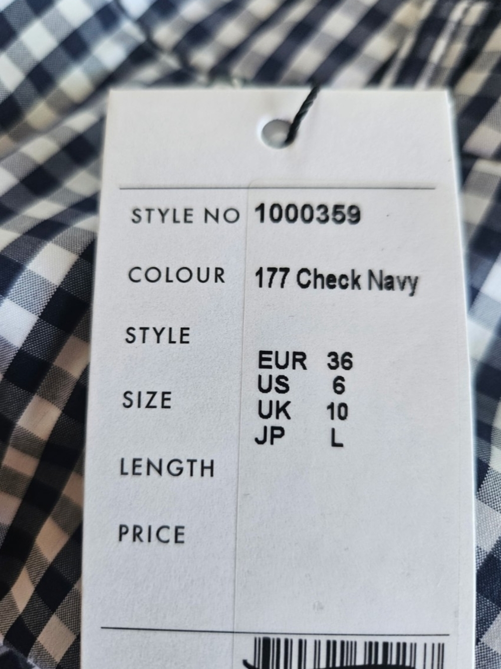 (NWT)Daily Sports navy and white check print ankle pants - Picture 8 of 8